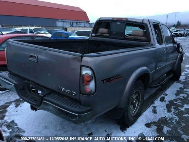 5TBBT48142S228337 - 2002 TOYOTA TUNDRA ACCESS CAB LIMITED GRAY photo 4