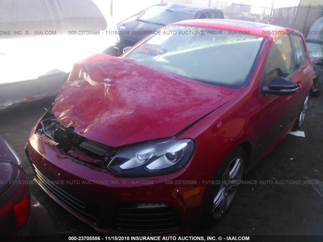 WVWRF7AJ3DW075297 - 2013 VOLKSWAGEN GOLF R RED photo 2