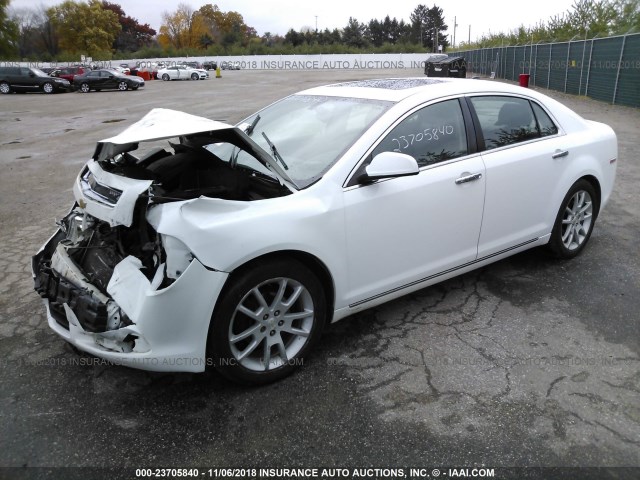 1G1ZE5E09CF167224 - 2012 CHEVROLET MALIBU LTZ WHITE photo 2