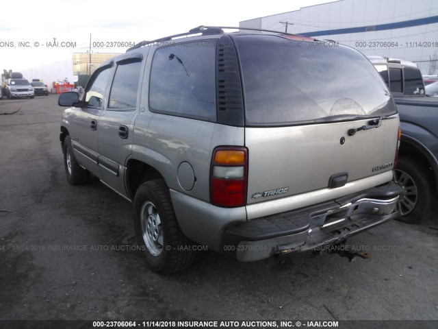 1GNEK13T31J103556 - 2001 CHEVROLET TAHOE K1500 TAN photo 3