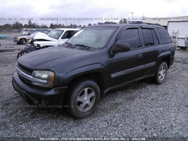 1GNDT13S942225742 - 2004 CHEVROLET TRAILBLAZER LS/LT BLACK photo 2