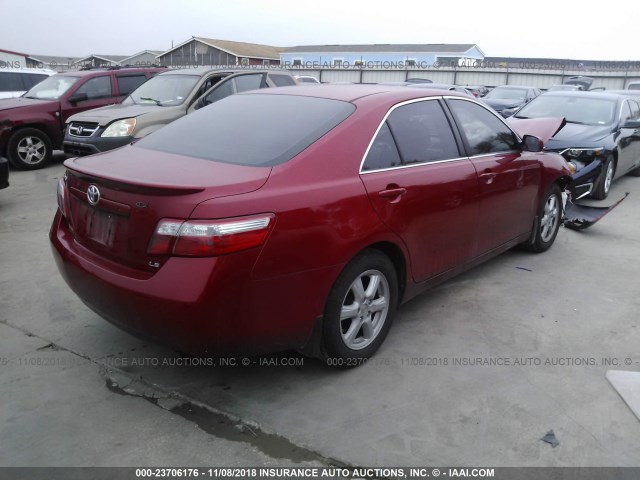 JTNBE46KX73001803 - 2007 TOYOTA CAMRY NEW GENERAT CE/LE/XLE/SE RED photo 4