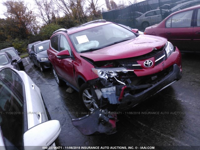 2T3DFREVXEW222945 - 2014 TOYOTA RAV4 LIMITED RED photo 1