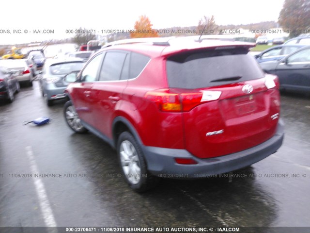 2T3DFREVXEW222945 - 2014 TOYOTA RAV4 LIMITED RED photo 3