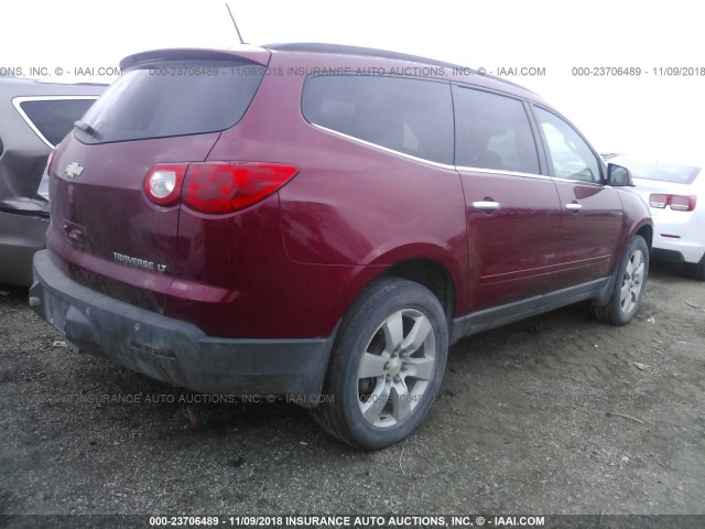 1GNKRGED9CJ298606 - 2012 CHEVROLET TRAVERSE LT RED photo 4