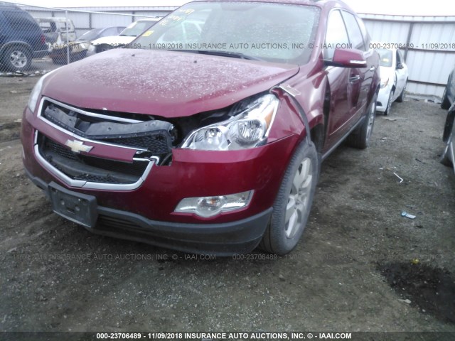 1GNKRGED9CJ298606 - 2012 CHEVROLET TRAVERSE LT RED photo 6