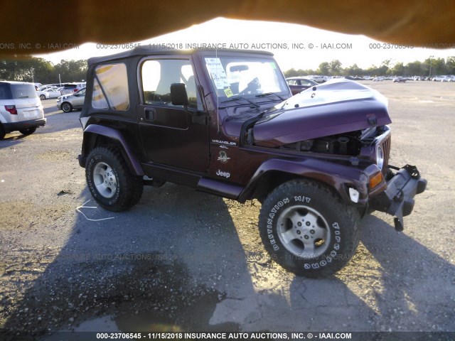 1J4FA59S51P352700 - 2001 JEEP WRANGLER / TJ SAHARA MAROON photo 1