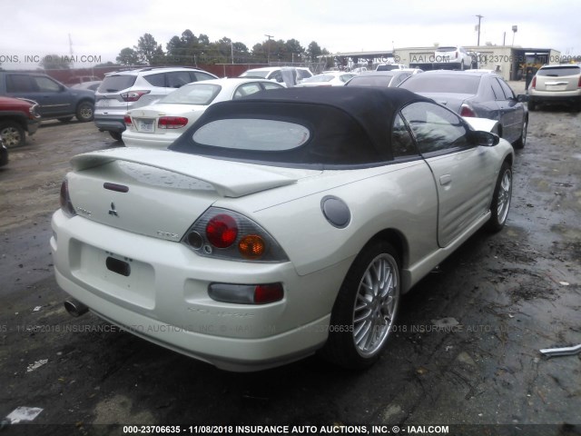 4A3AE75H74E064698 - 2004 MITSUBISHI ECLIPSE SPYDER GTS WHITE photo 4