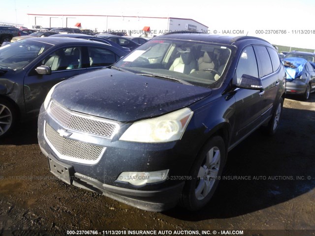 1GNEV33D29S133553 - 2009 CHEVROLET TRAVERSE LTZ BLACK photo 2