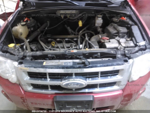 1FMCU9D76AKC96320 - 2010 FORD ESCAPE XLT RED photo 10