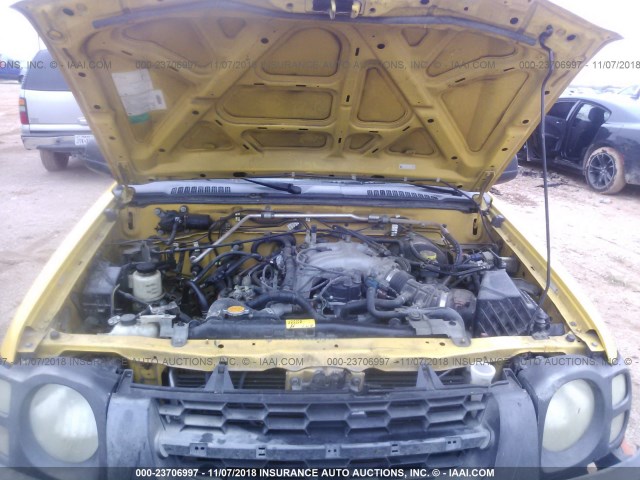 5N1ED28T72C592269 - 2002 NISSAN XTERRA XE/SE YELLOW photo 10