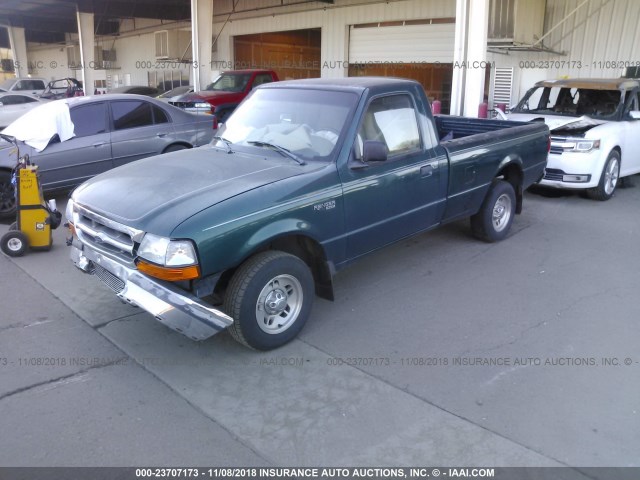 1FTYR10C5WUB16935 - 1998 FORD RANGER GREEN photo 2