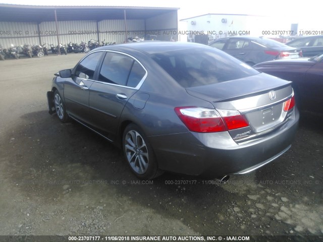 1HGCR2F51DA128119 - 2013 HONDA ACCORD SPORT GRAY photo 3