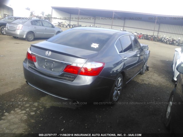 1HGCR2F51DA128119 - 2013 HONDA ACCORD SPORT GRAY photo 4