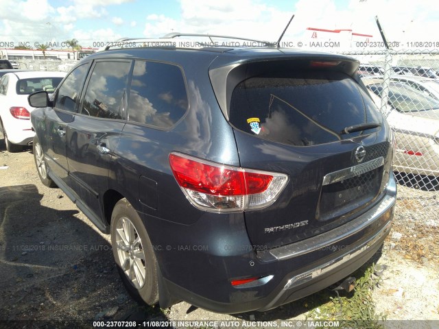 5N1AR2MN9FC696548 - 2015 NISSAN PATHFINDER S/SV/SL/PLATINUM Dark Blue photo 3