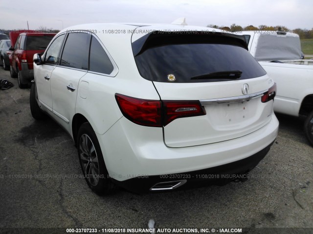 5FRYD4H45GB061831 - 2016 ACURA MDX TECHNOLOGY WHITE photo 3