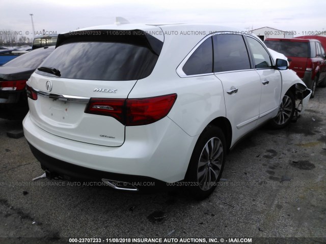 5FRYD4H45GB061831 - 2016 ACURA MDX TECHNOLOGY WHITE photo 4