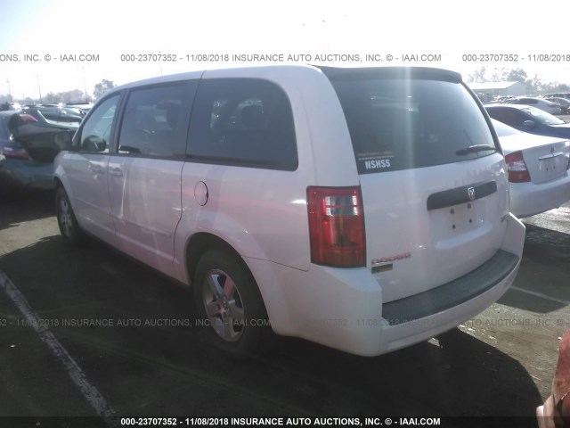 1D8HN44E89B505501 - 2009 DODGE GRAND CARAVAN SE WHITE photo 3