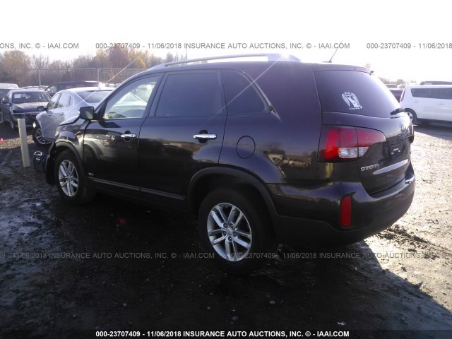 5XYKTCA6XEG436859 - 2014 KIA SORENTO LX MAROON photo 3