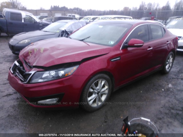 KNAGN4A71B5059998 - 2011 KIA OPTIMA EX/SX RED photo 2