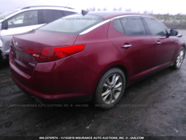 KNAGN4A71B5059998 - 2011 KIA OPTIMA EX/SX RED photo 4