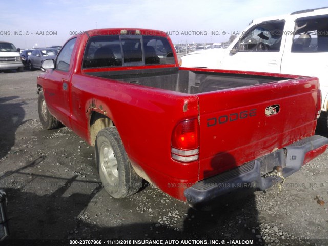 1B7FL26XX1S327044 - 2001 DODGE DAKOTA RED photo 3