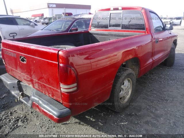 1B7FL26XX1S327044 - 2001 DODGE DAKOTA RED photo 4