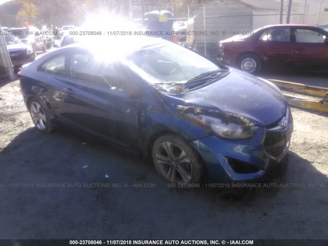 KMHDH6AH2EU024703 - 2014 HYUNDAI ELANTRA COUPE GS/SE BLUE photo 1