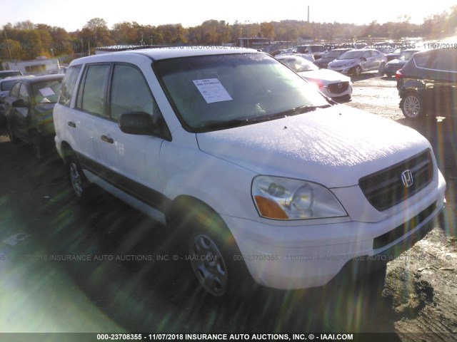 2HKYF18133H531771 - 2003 HONDA PILOT LX WHITE photo 1