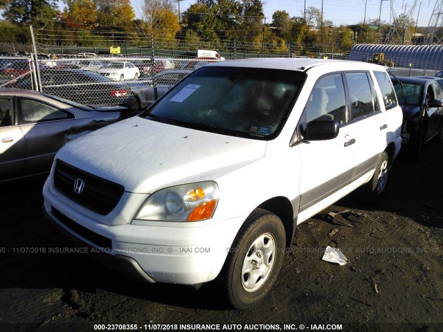 2HKYF18133H531771 - 2003 HONDA PILOT LX WHITE photo 2