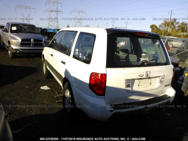 2HKYF18133H531771 - 2003 HONDA PILOT LX WHITE photo 3