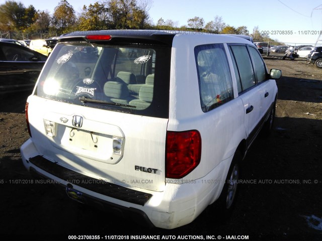 2HKYF18133H531771 - 2003 HONDA PILOT LX WHITE photo 4