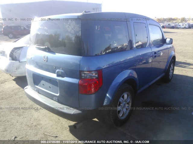 5J6YH28718L000828 - 2008 HONDA ELEMENT EX BLUE photo 4