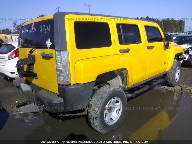 5GTDN13E078198423 - 2007 HUMMER H3 YELLOW photo 4