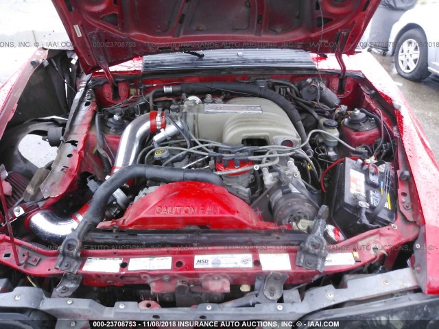 1FABP41E5KF119254 - 1989 FORD MUSTANG LX RED photo 10