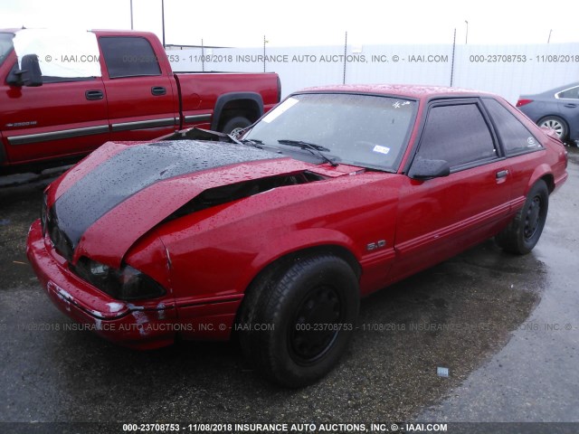 1FABP41E5KF119254 - 1989 FORD MUSTANG LX RED photo 2