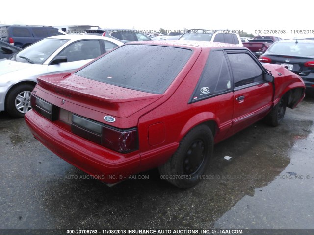 1FABP41E5KF119254 - 1989 FORD MUSTANG LX RED photo 4