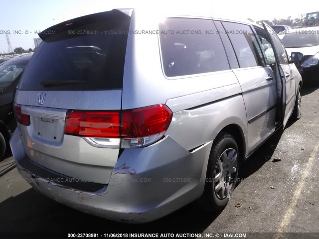 5FNRL38239B056048 - 2009 HONDA ODYSSEY LX SILVER photo 4