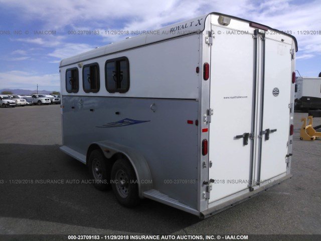 5PTBL1829F1021971 - 2015 SNAKE RIVER HORSE TRAILER  SILVER photo 3