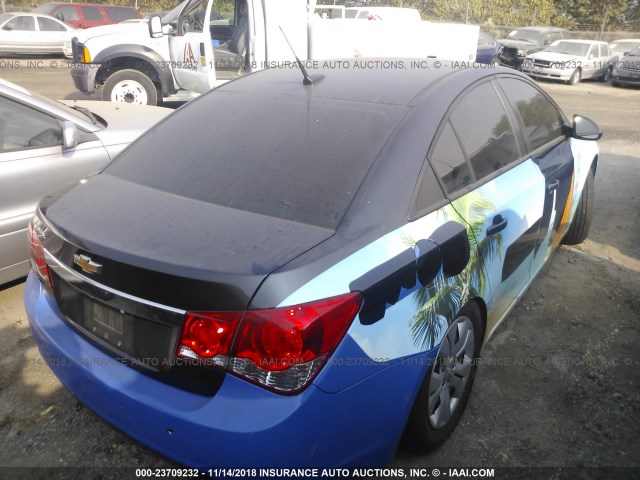 1G1PA5SG6E7373120 - 2014 CHEVROLET CRUZE LS BLUE photo 4