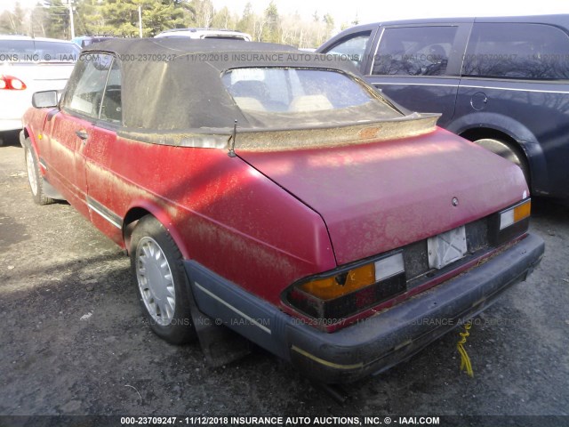 YS3AT76L4K7003461 - 1989 SAAB 900 RED photo 3