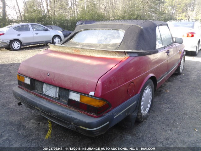 YS3AT76L4K7003461 - 1989 SAAB 900 RED photo 4