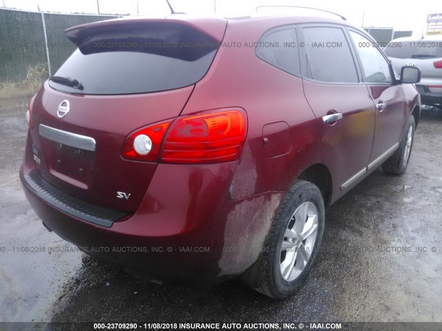 JN8AS5MT4CW280656 - 2012 NISSAN ROGUE S/SV MAROON photo 4