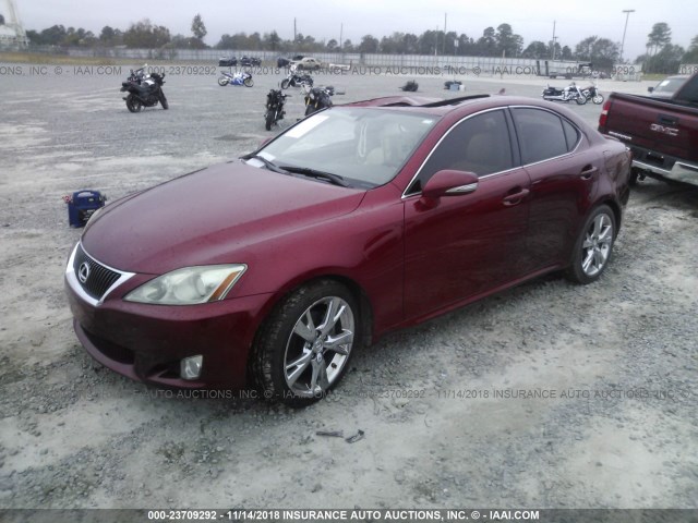 JTHBF5C26A5109616 - 2010 LEXUS IS 250 RED photo 2