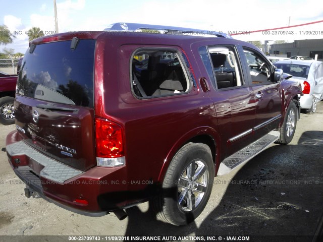 5N1BA0ND0AN615293 - 2010 NISSAN ARMADA SE/TITANIUM/PLATINUM MAROON photo 4