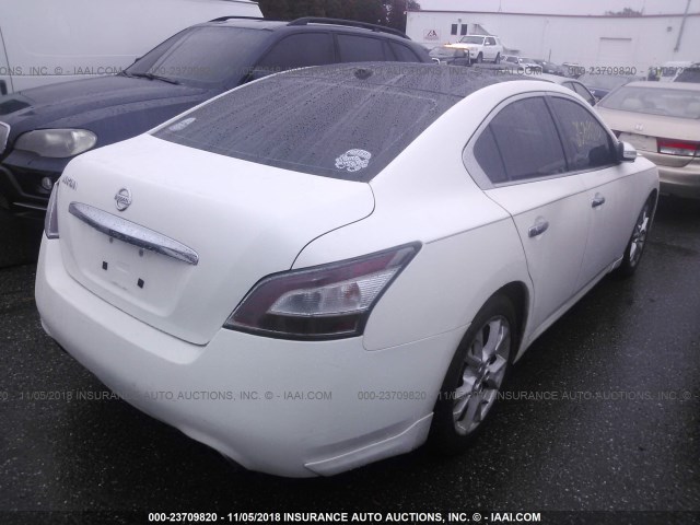 1N4AA5APXCC825448 - 2012 NISSAN MAXIMA S/SV WHITE photo 4