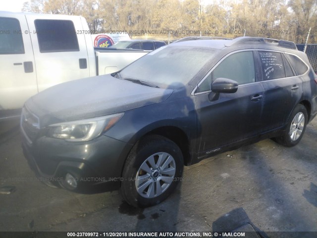 4S4BSAFC7J3358394 - 2018 SUBARU OUTBACK 2.5I PREMIUM GRAY photo 2