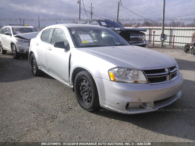 1C3CDZABXCN265204 - 2012 DODGE AVENGER SE SILVER photo 1