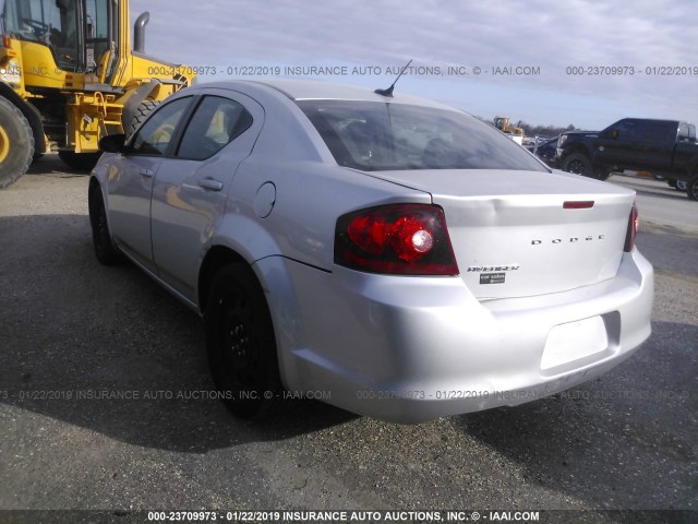 1C3CDZABXCN265204 - 2012 DODGE AVENGER SE SILVER photo 3