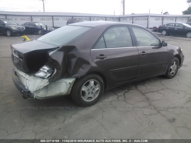 4T1BF30K02U012036 - 2002 TOYOTA CAMRY LE/XLE/SE BROWN photo 4